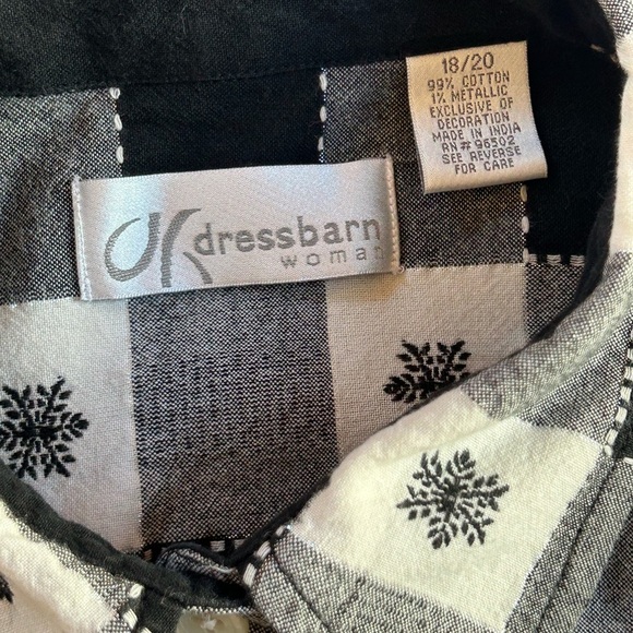 VTG 90s Buffalo plaid rustic Christmas snowman cottagecore button down top 18/20 - Picture 8 of 9